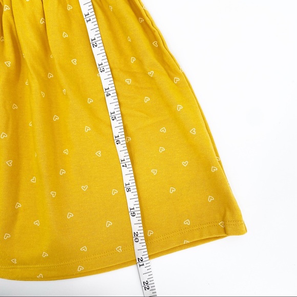 Cat & Jack Girls Toddler Short Sleeve Heart Printed Knit Dress MUSTARD Size 4T - Picture 7 of 10